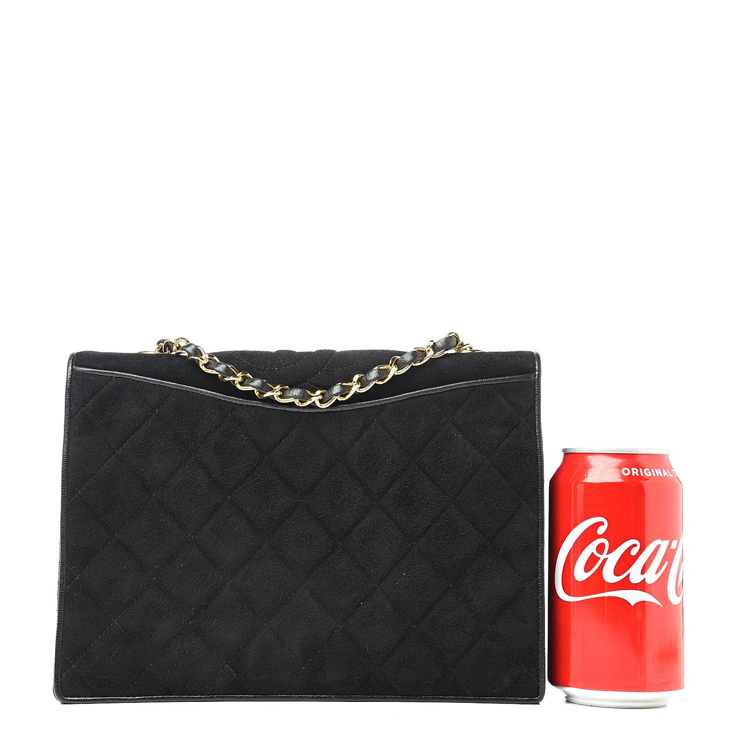 Suede Quilted Small Flap Bag Black