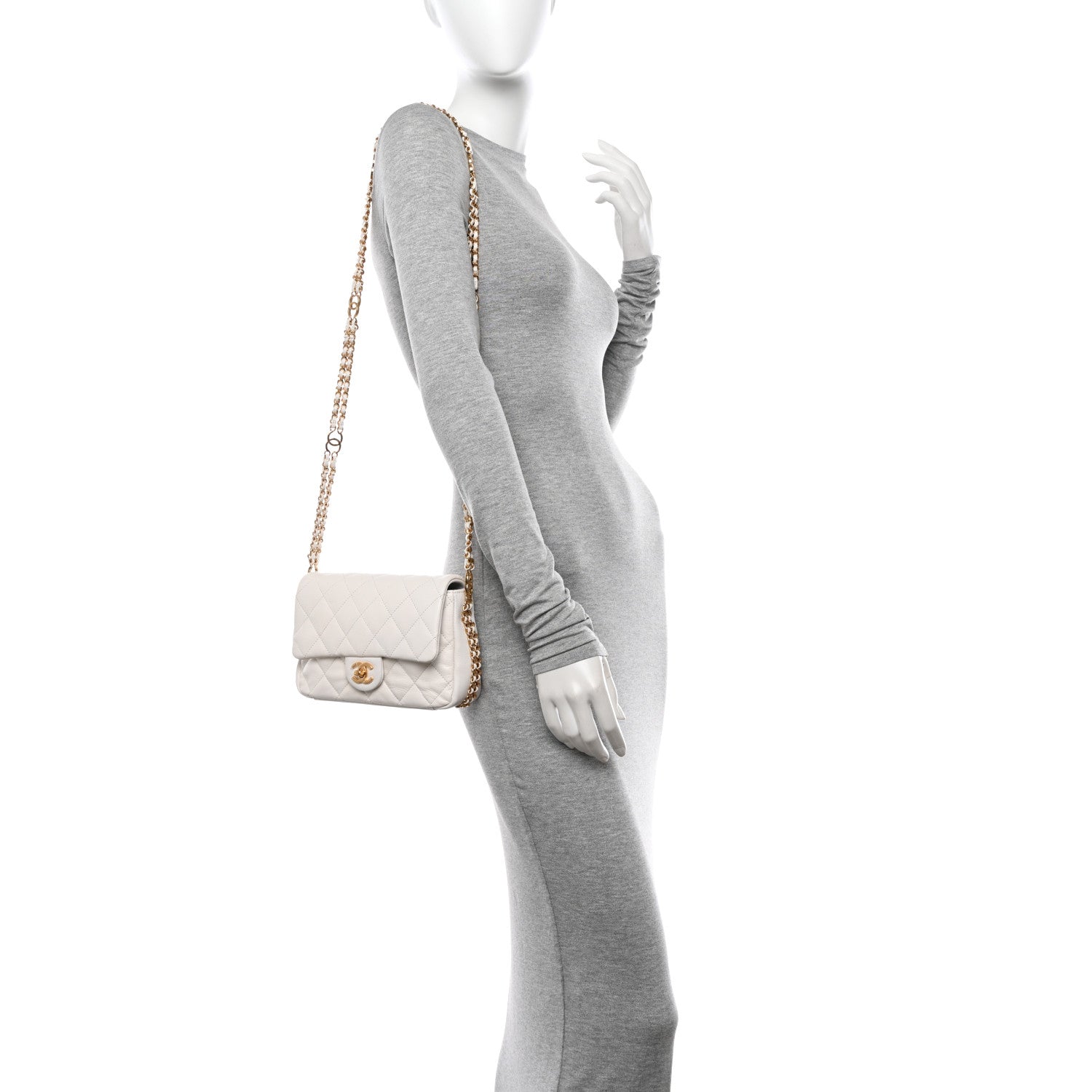 Chanel Caviar Quilted Mini CC You Flap White 2 of 10