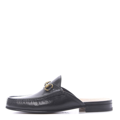Gucci Goatskin Mens Horsebit Slippers 9 Black 1 of 11