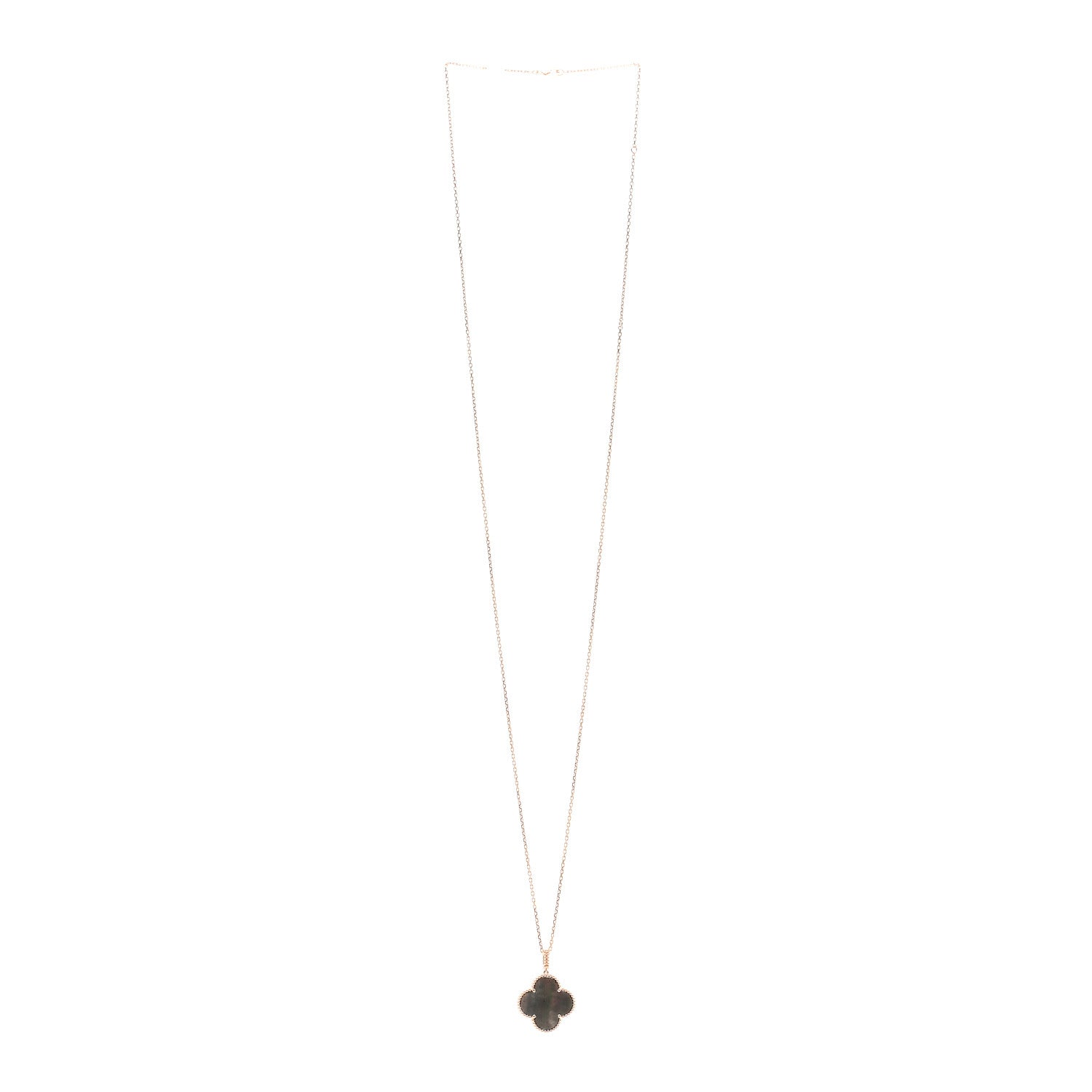 Van Cleef & Arpels 18K Rose Gold Gray Mother of Pearl Magic Alhambra Long Necklace 3 of 6