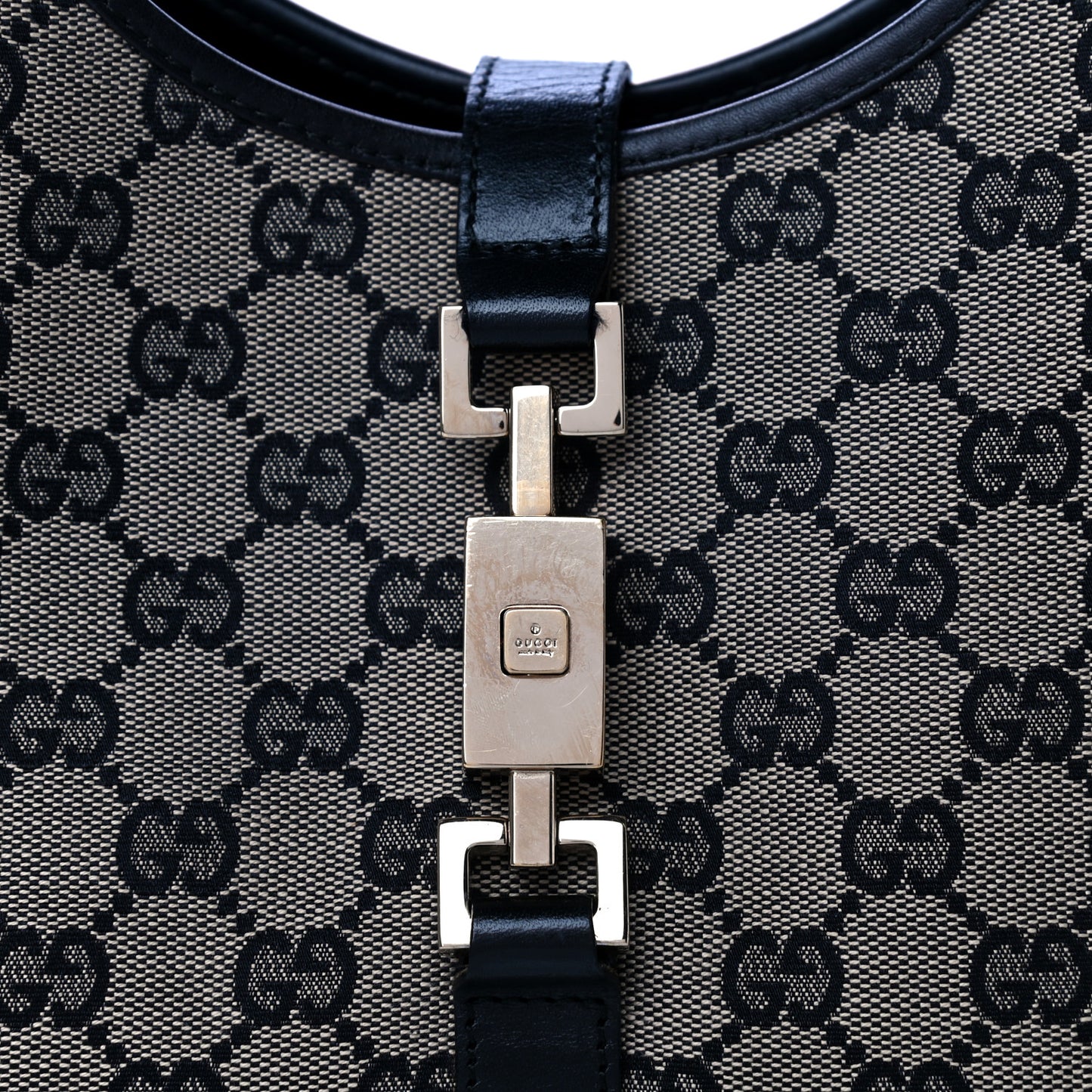 Monogram Piston Lock Shoulder Bag Black