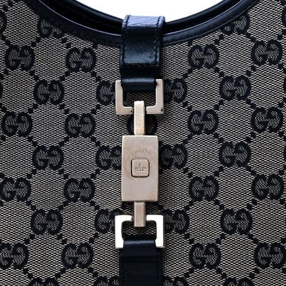 Gucci Monogram Piston Lock Shoulder Bag Black 12 of 14