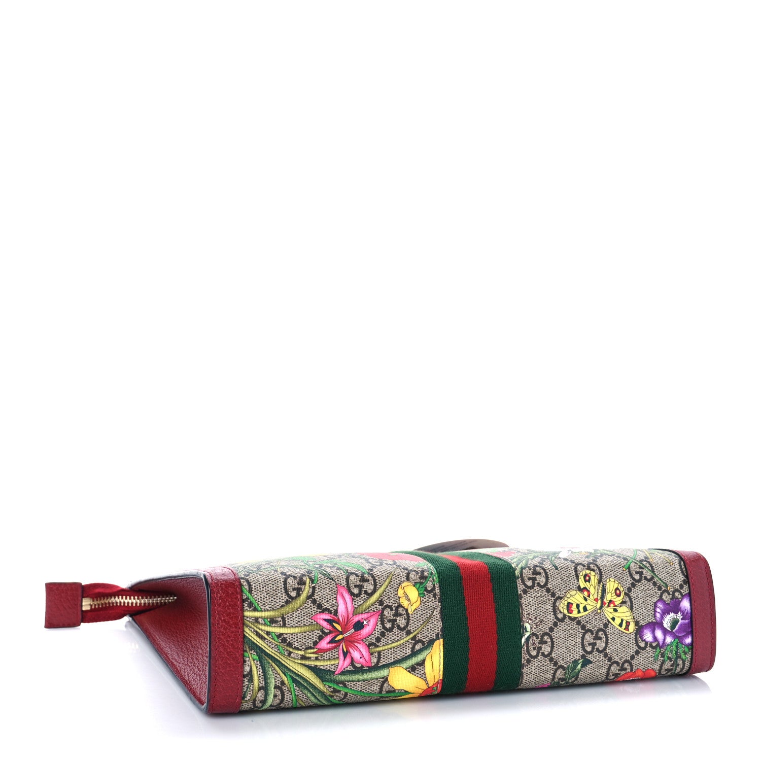 Gucci GG Supreme Monogram Flora Web Ophidia Pouch Red 4 of 9