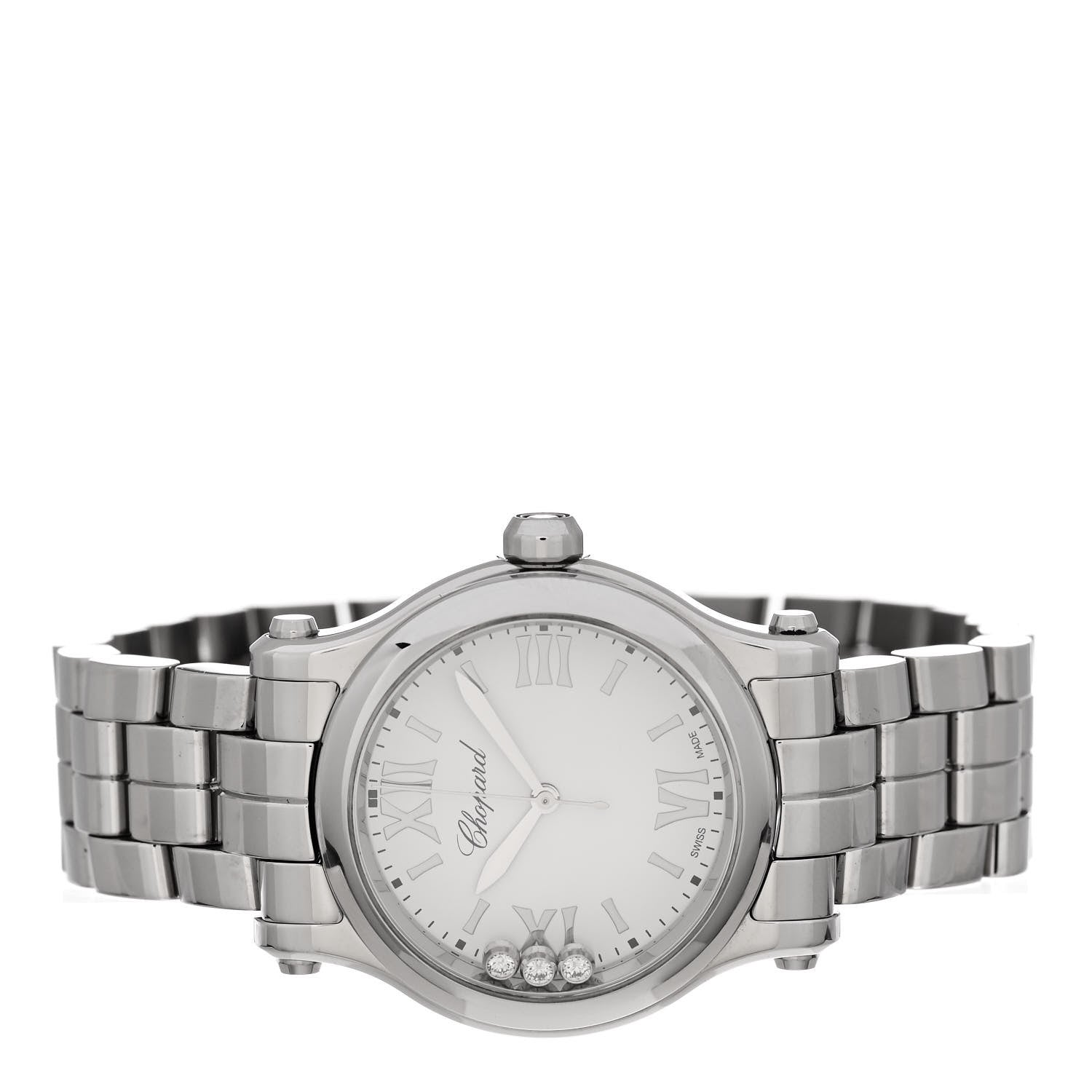 Chopard Stainless Steel 3 Diamond 30mm Happy Sport Quartz Watch 2 of 5