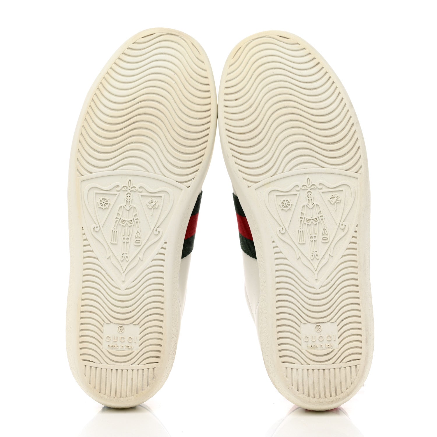 Gucci Calfskin Ayers Bee Embroidered Womens Ace Sneakers 36 White Green 5 of 9