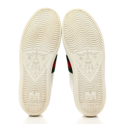 Gucci Calfskin Ayers Bee Embroidered Womens Ace Sneakers 36 White Green 5 of 9
