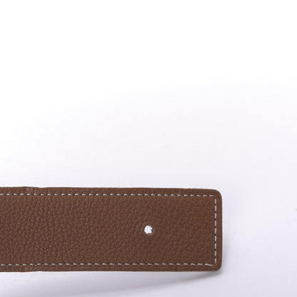 Hermes Box Togo Strie 32mm H Belt 85 Black Gold 8 of 12