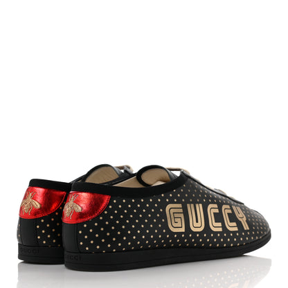 Gucci X SEGA Calfskin GUCCY Stars Mens Falacer Sneakers 9 Black 4 of 9