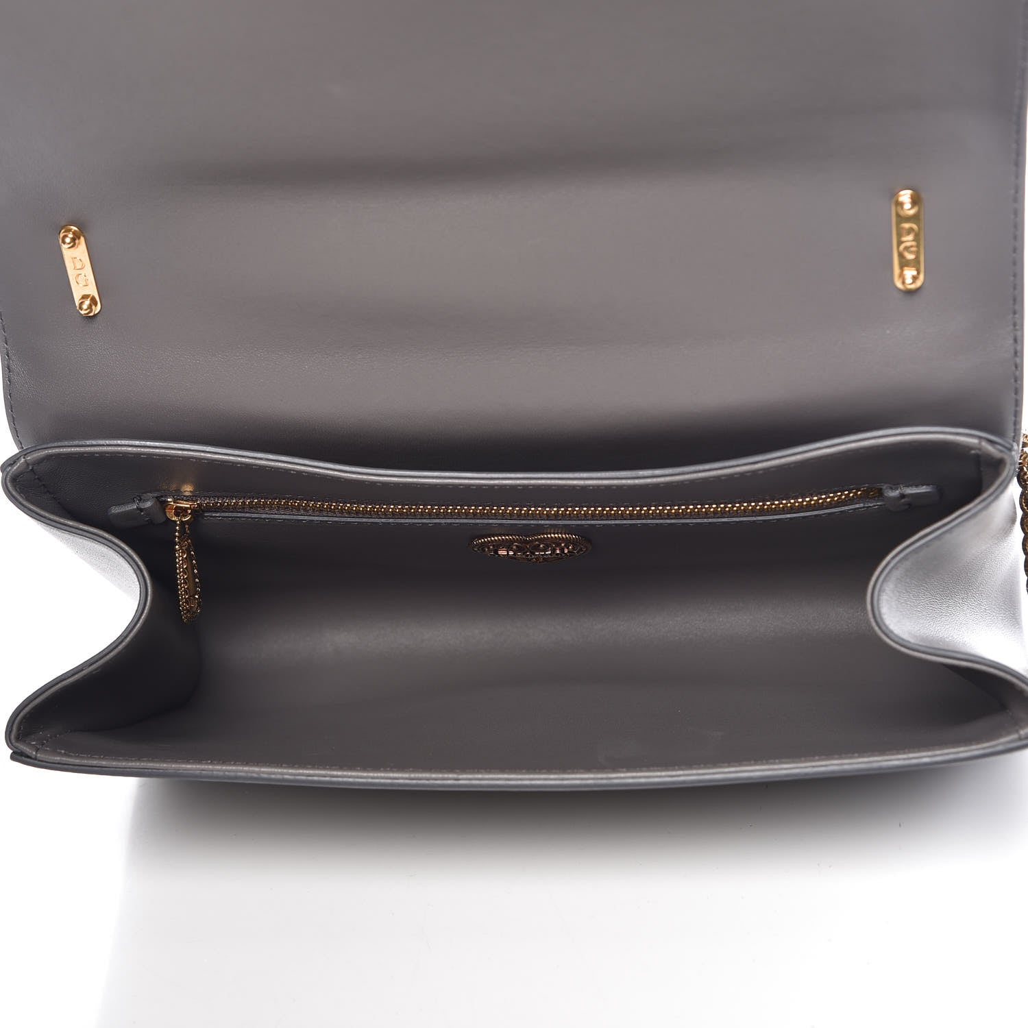 Dolce & Gabbana Calfskin Medium Devotion Crossbody Bag Grey 5 of 9