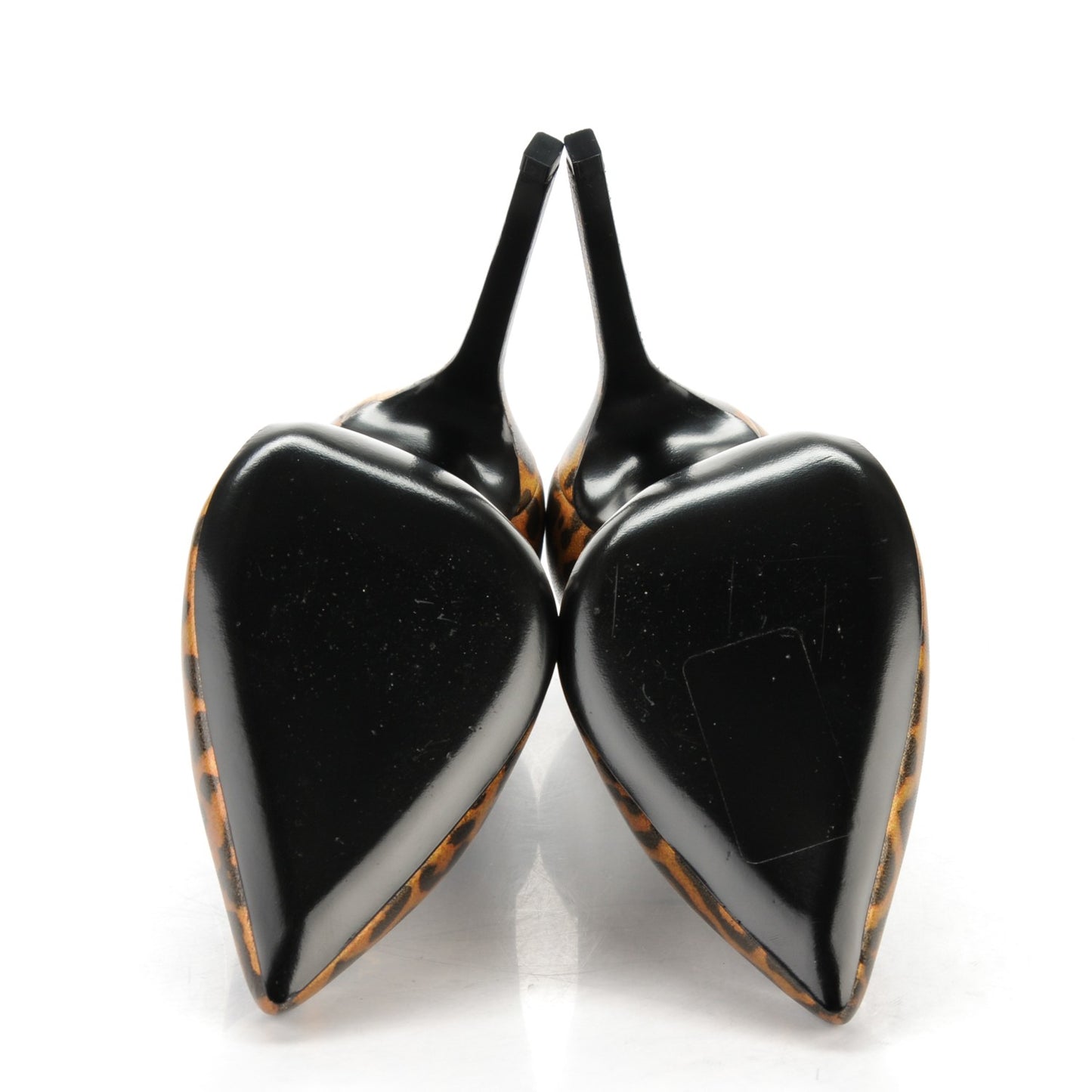 Leopard Lame Double Cat Pumps 38 Gold