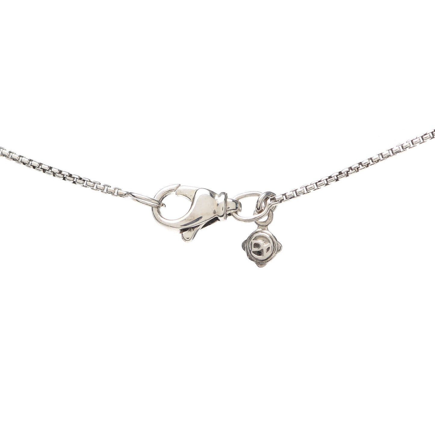Sterling Silver Black Orchid 8mm Petite Chatelaine Pendant Necklace