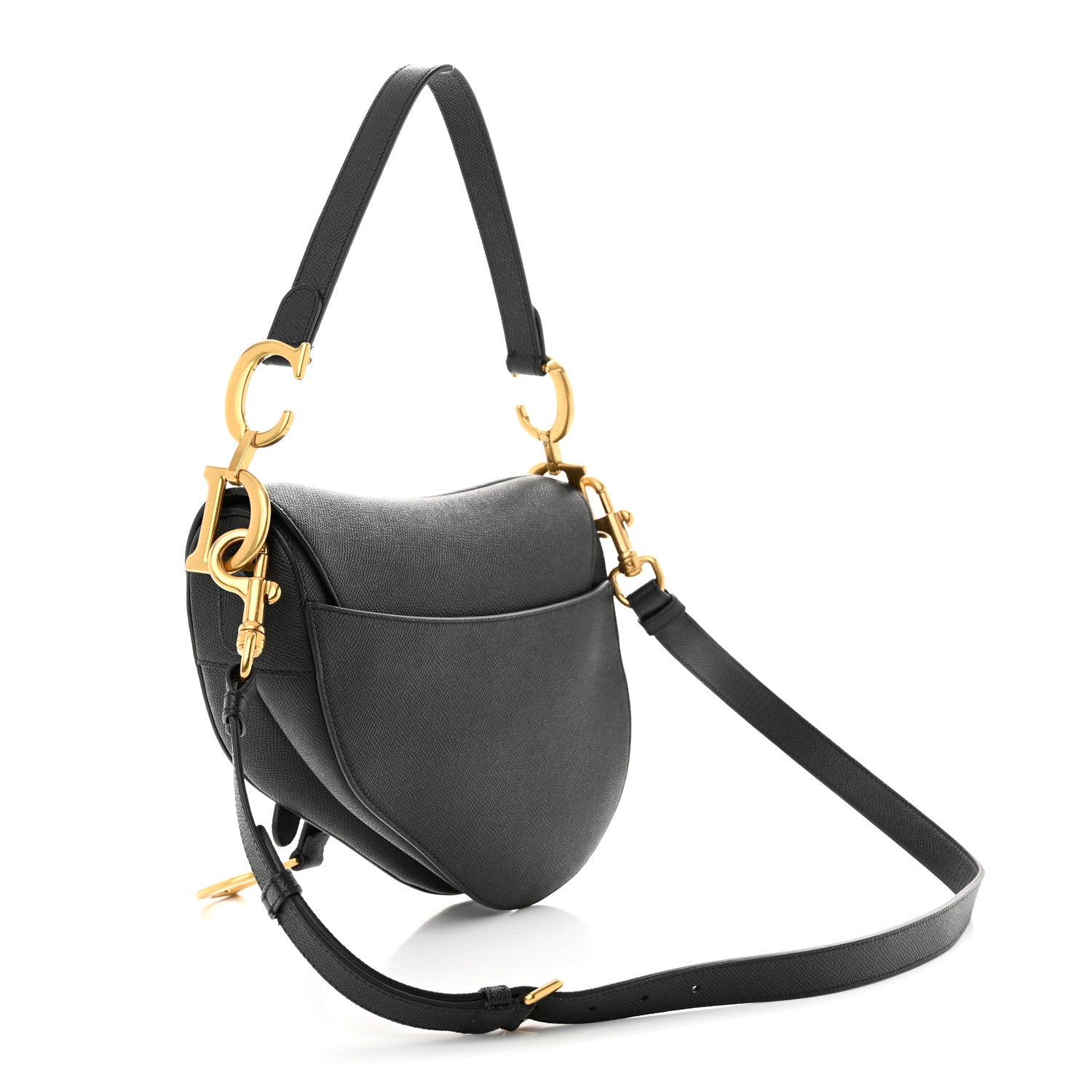Christian Dior Grained Calfskin Bag With Strap Black 3 of 11