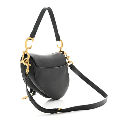 Christian Dior Grained Calfskin Bag With Strap Black 3 of 11