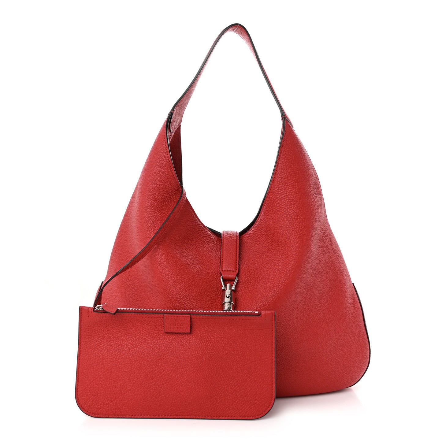 Soft Grained Calfskin Large Jackie Hobo Hibiscus Red