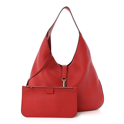 Gucci Soft Grained Calfskin Large Jackie Hobo Hibiscus Red 1 of 11