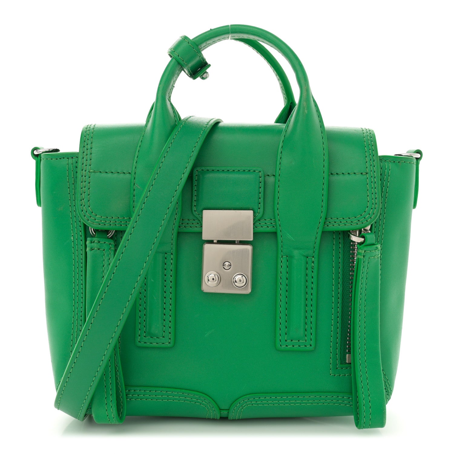 3.1 Phillip Lim Calfskin Mini Pashli Satchel Green 1 of 13