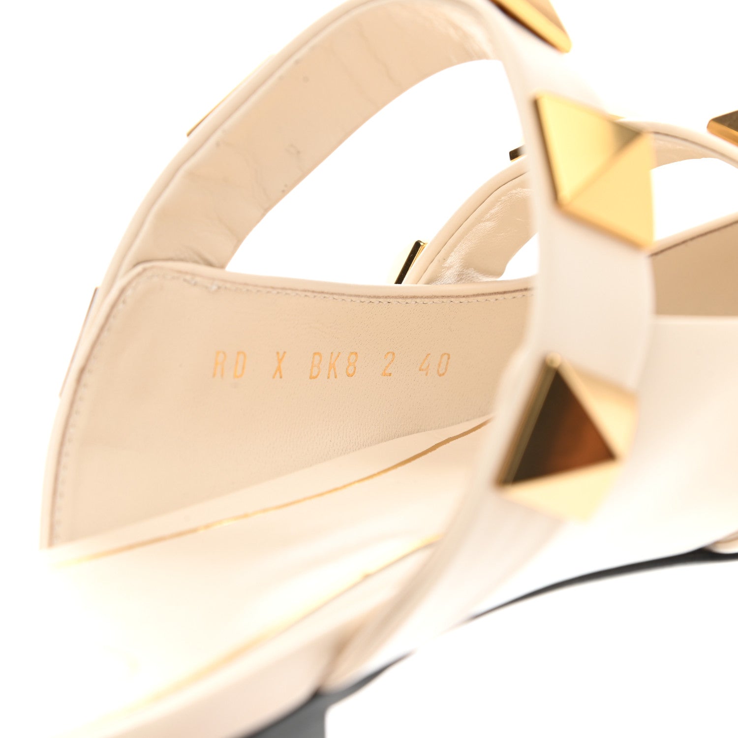 Valentino Garavani Calfskin Roman Stud Flat Mules 40 Light Ivory 8 of 10