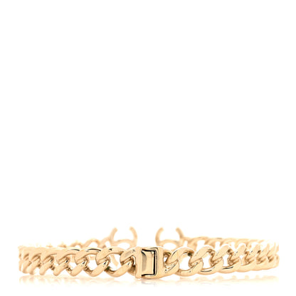 Chanel Metal CC Chain Link Choker Necklace L Gold 3 of 4