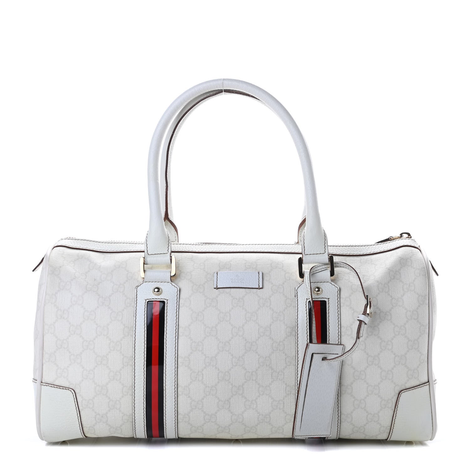 Gucci GG Plus Monogram Web Large Carry On Duffle Bag White 1 of 18