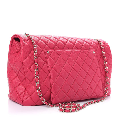 Chanel Calfskin Quilted Small XXL Travel Flap Bag Dark Pink 3 of 9