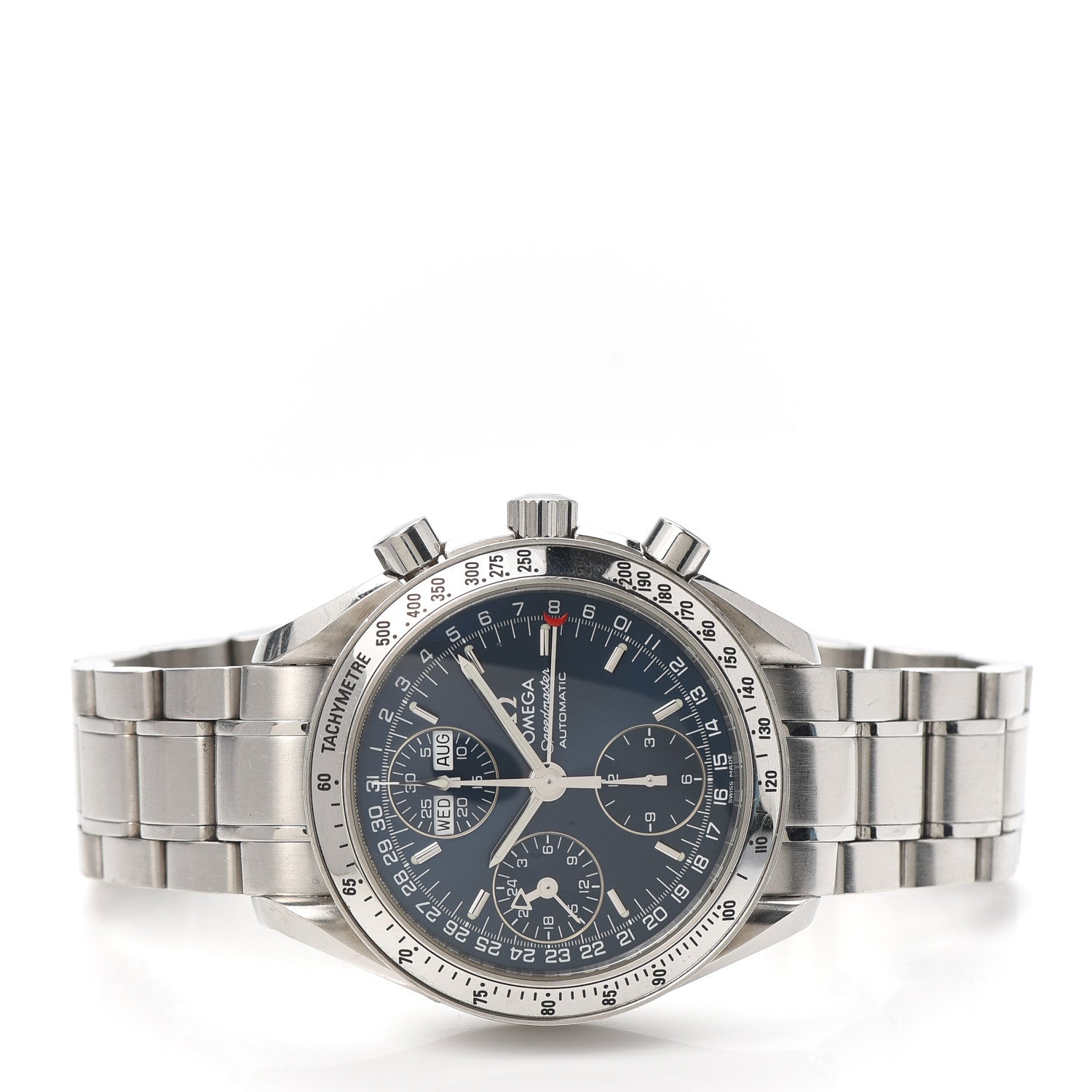 Omega Stainless Steel 39mm Speedmaster Triple Calendar Chronograph Automatic Watch Blue 3523.80 2 of 5