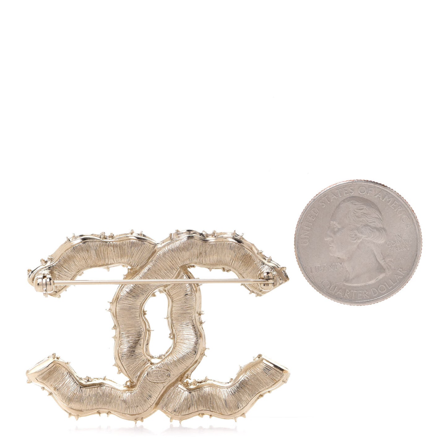 Crystal CC Camellia Express Brooch Gold