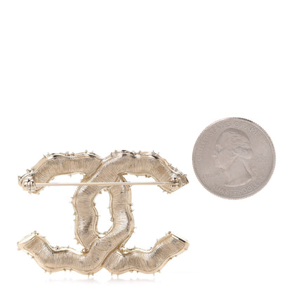 Chanel Crystal CC Camellia Express Brooch Gold 3 of 5