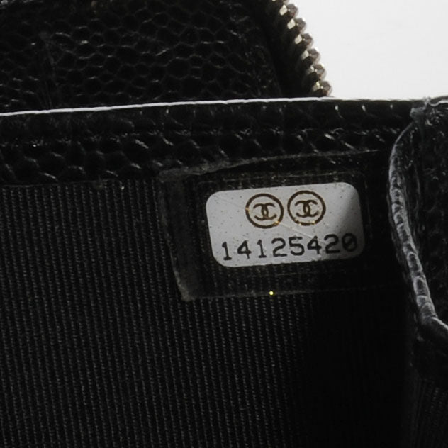 Chanel Caviar Quilted Large Zip Around Wallet Black 9 of 9