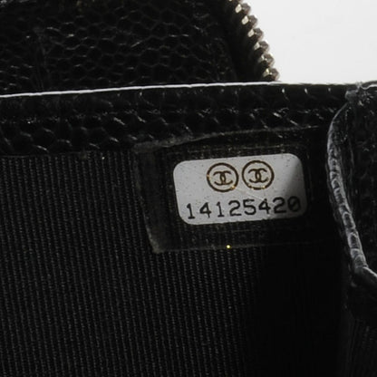 Chanel Caviar Quilted Large Zip Around Wallet Black 9 of 9