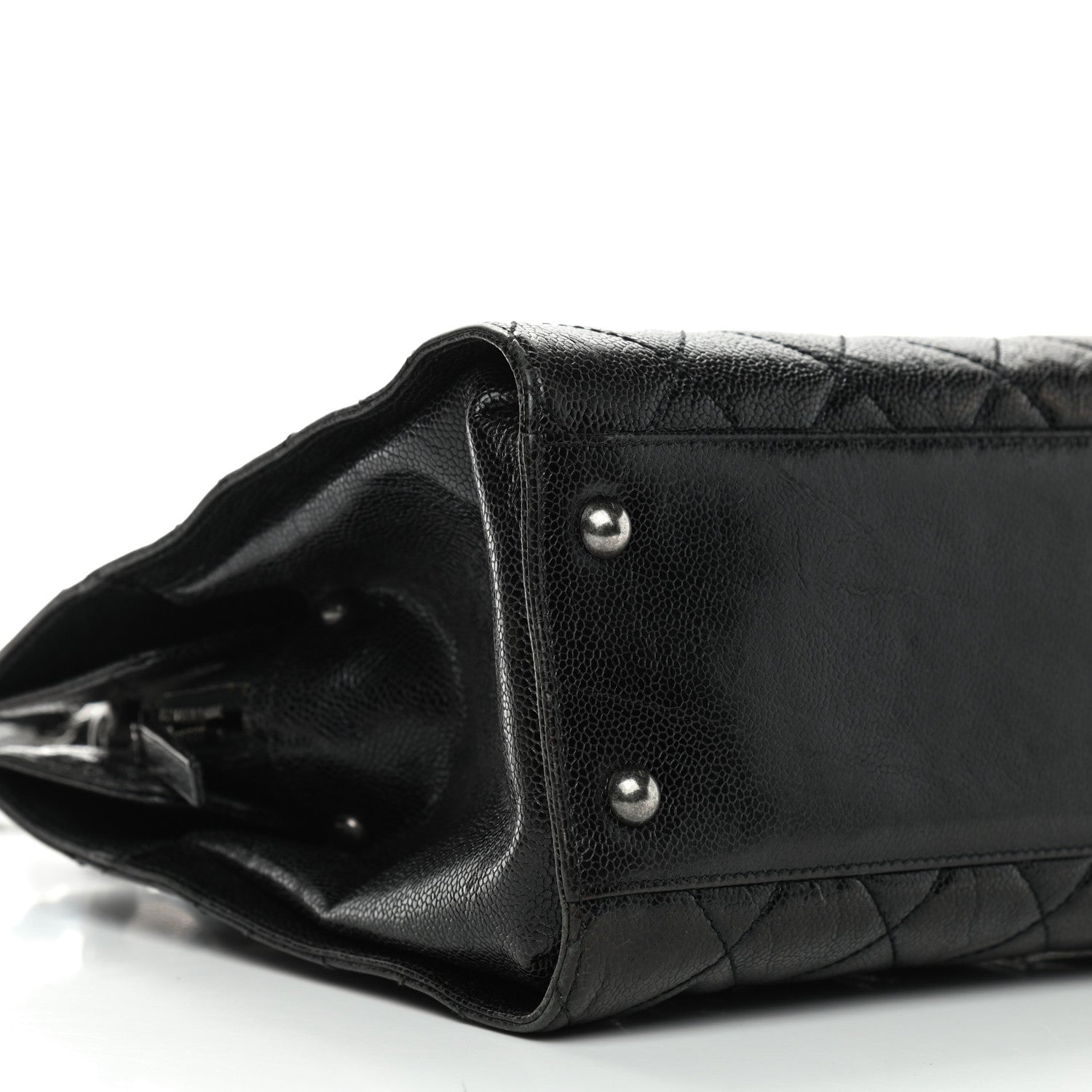 Chanel Crumpled Grained Calfskin Quilted CC Crave Tote Black 6 of 9