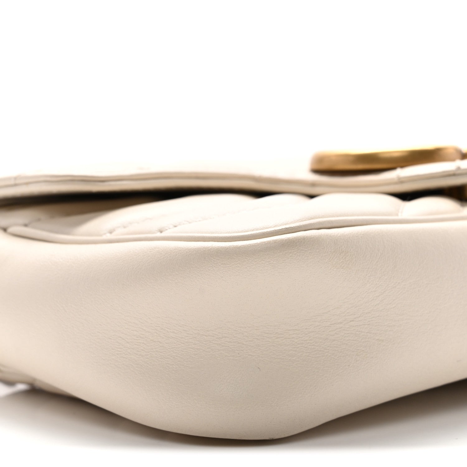 Gucci Calfskin Matelasse Super Mini GG Marmont Shoulder Bag White 9 of 10