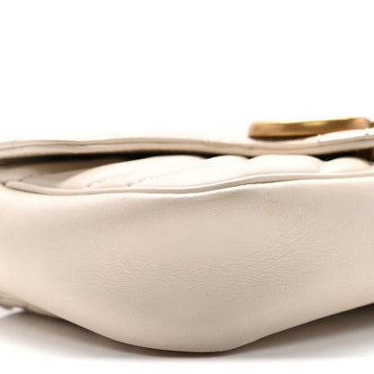 Gucci Calfskin Matelasse Super Mini GG Marmont Shoulder Bag White 9 of 10
