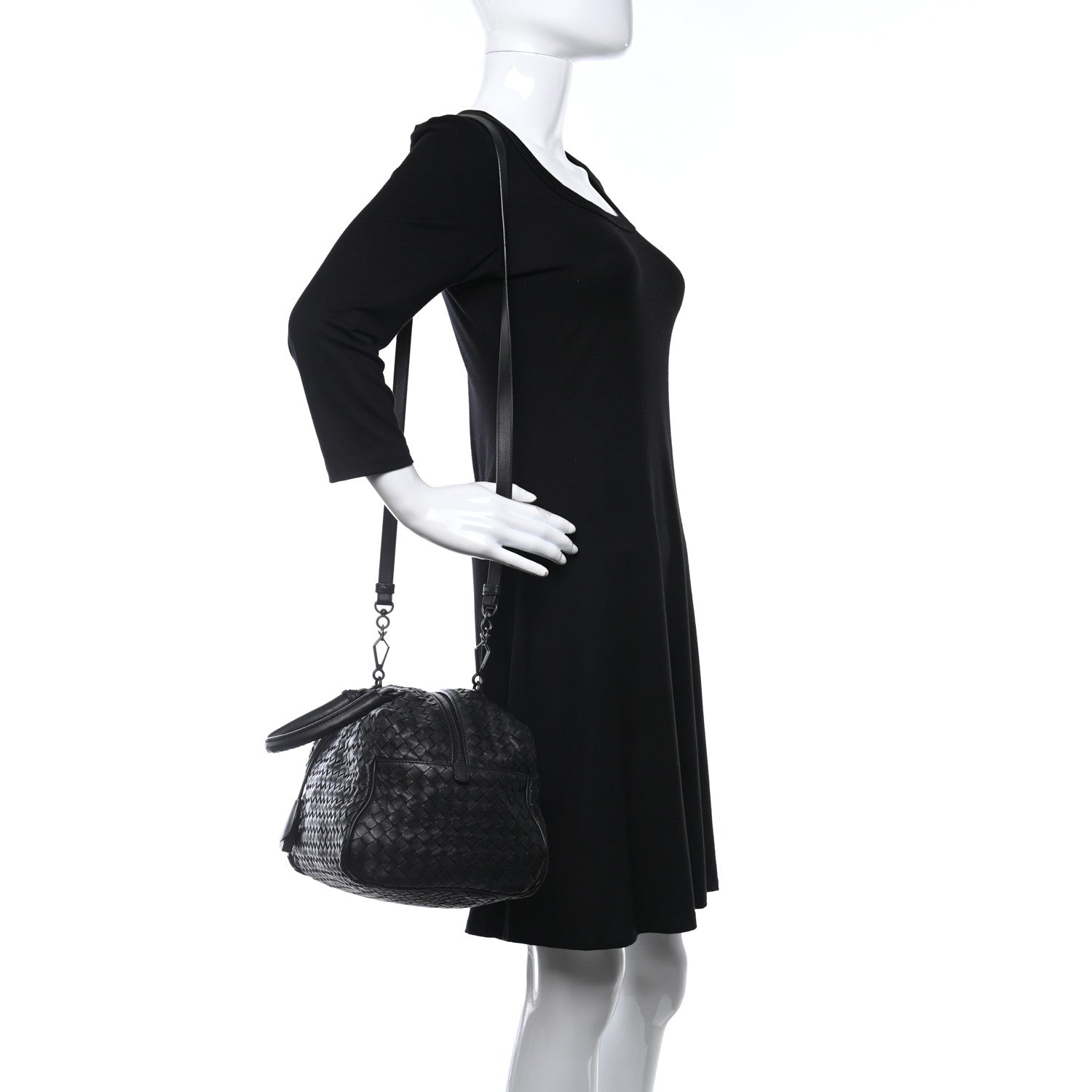 Bottega Veneta Nappa Intrecciato Boston Black 2 of 17