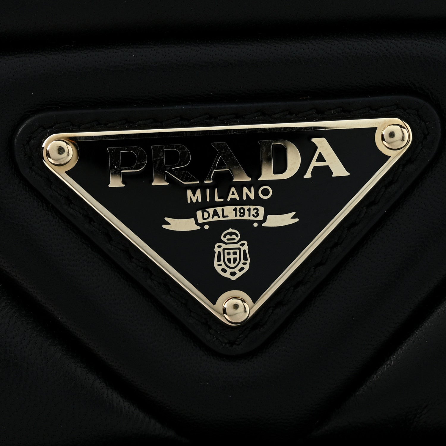 Prada Nappa Triangle Quilted Padded Double Handled Zip Pocket Tote Black 14 of 14