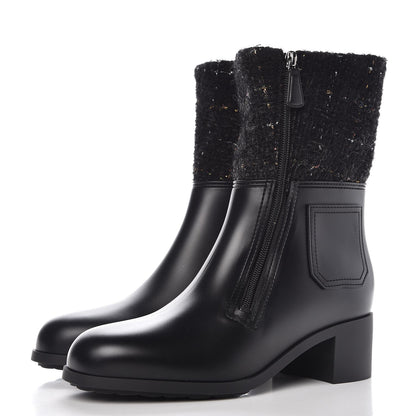 Chanel PVC Tweed High Boots 41 Black 3 of 9