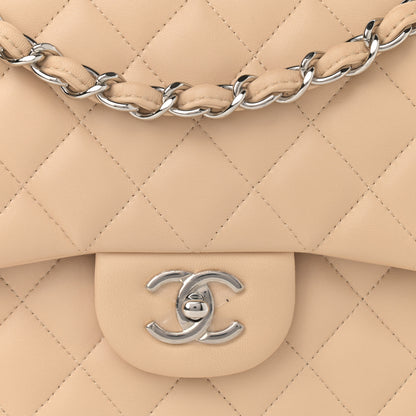 Chanel Lambskin Quilted Jumbo Double Flap Beige 9 of 10