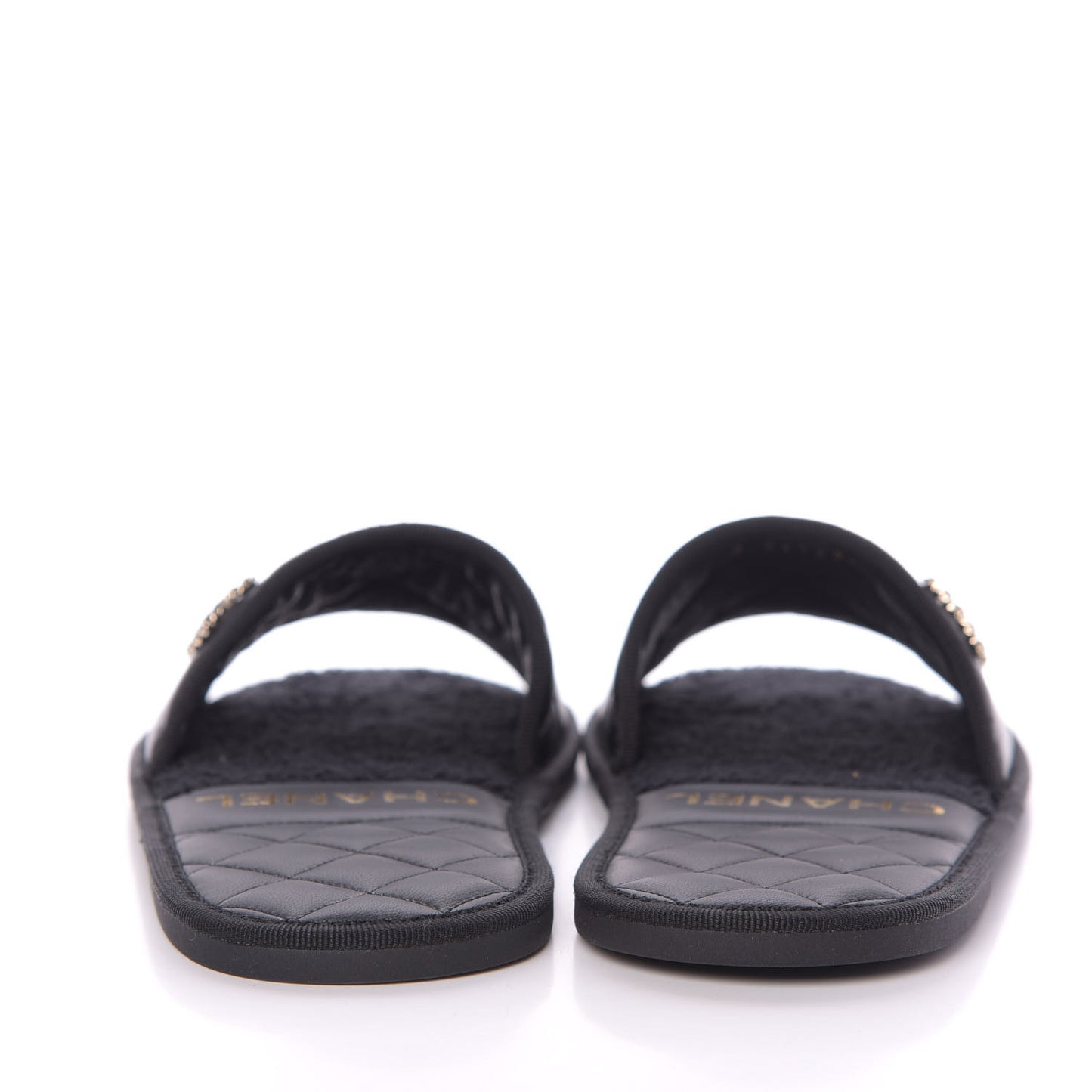 Lambskin CC Flat Mules S Black