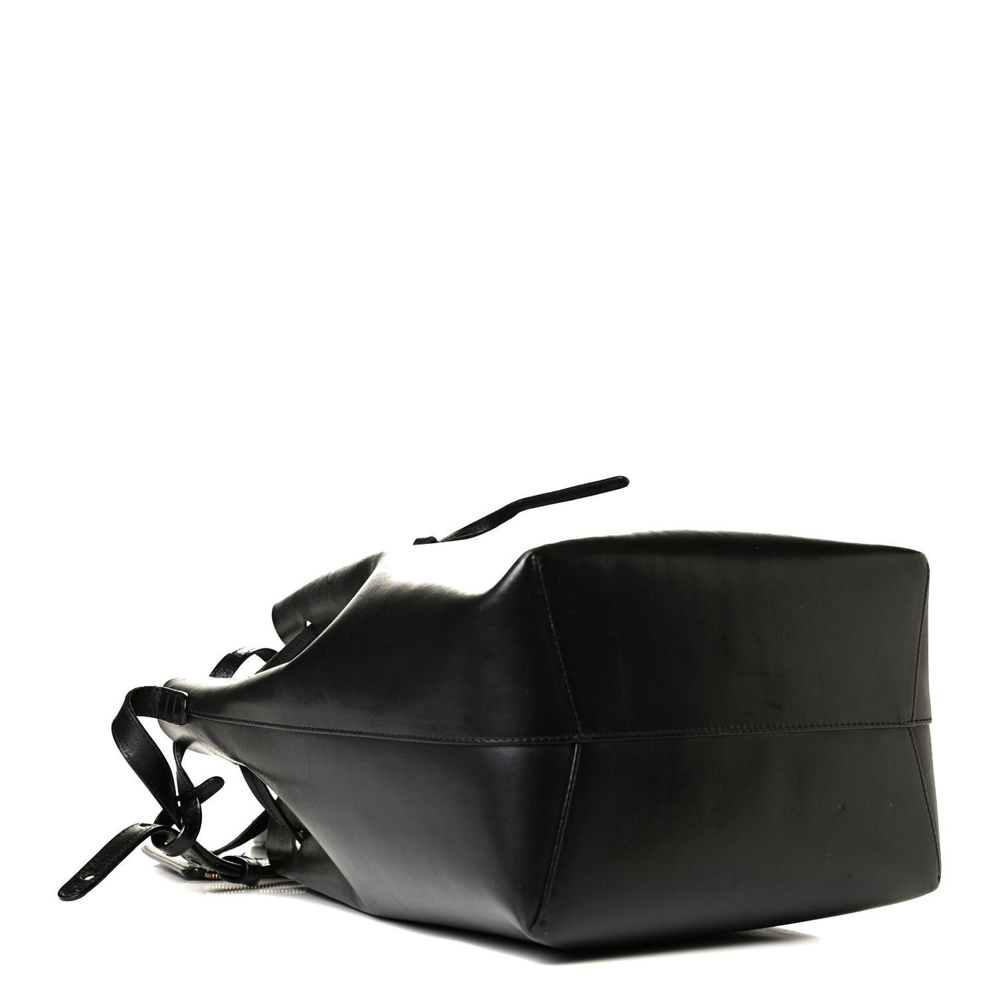 Vegetable Tanned Calfskin Bucket Bag Black Flamma