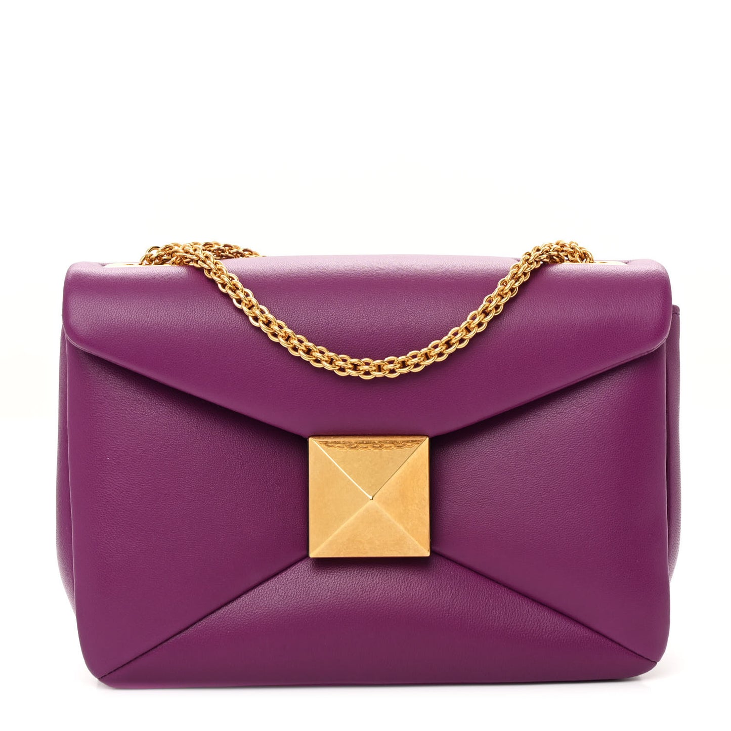 Nappa One Stud Chain Clutch Prune