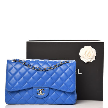 Chanel Lambskin Quilted Jumbo Double Flap Blue 11 of 11