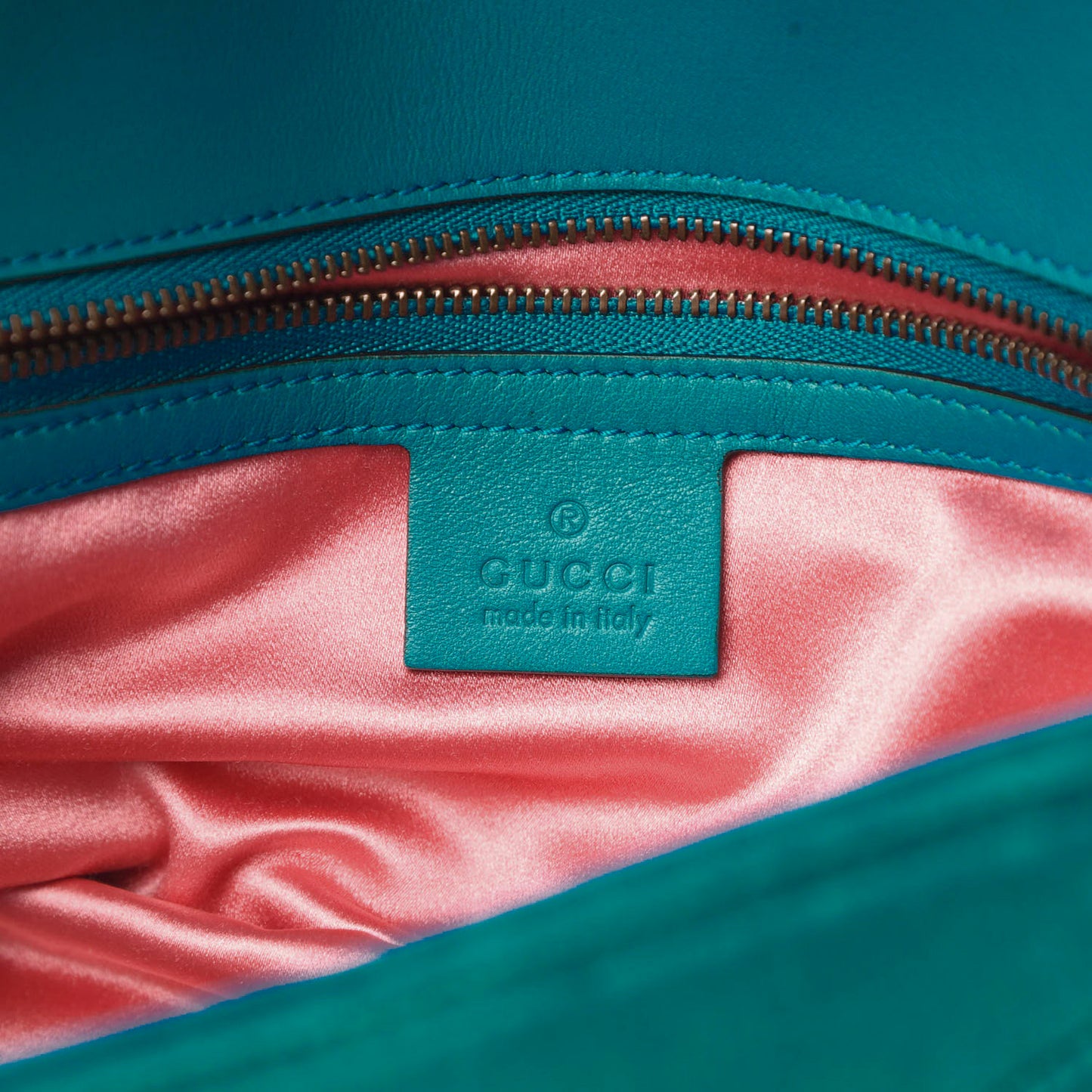 Velvet Matelasse Small GG Marmont Shoulder Bag Pavone Cyan