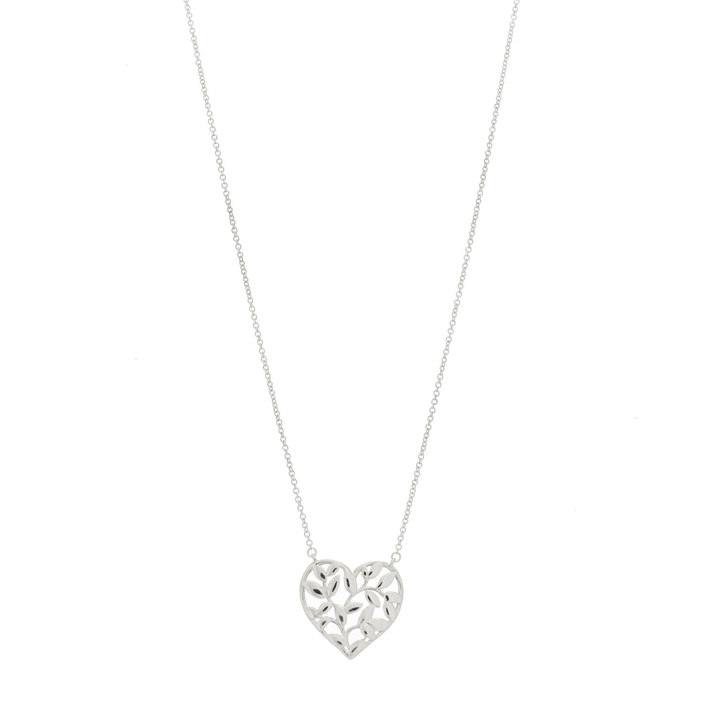 Sterling Silver Paloma Picasso Olive Leaf Heart Pendant Necklace