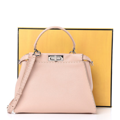 Fendi Cuoio Romano Selleria Bi-Color Medium Peekaboo Iconic Satchel Rosa Plaster Pesca 11 of 11