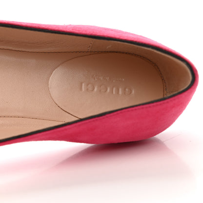 Gucci Kid Scamosciato GG Marmont Fringe Flats 36 Hot Pink 7 of 8