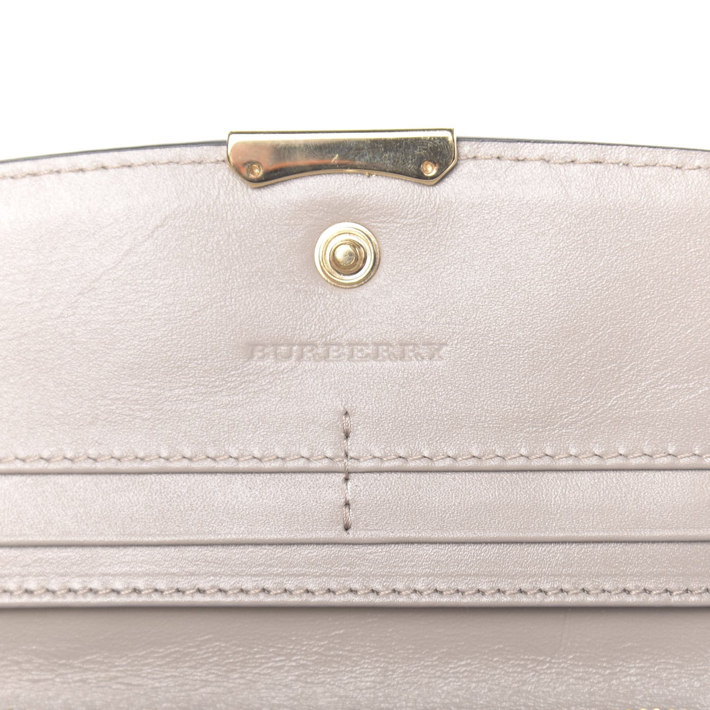 Signature Grain Calfskin Check Embossed Porter Continental Wallet Pale Grey