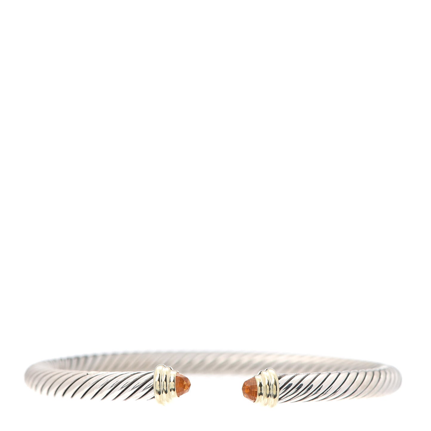Sterling Silver 14K Yellow Gold Citrine 4mm Cable Kids Birthstone Bracelet