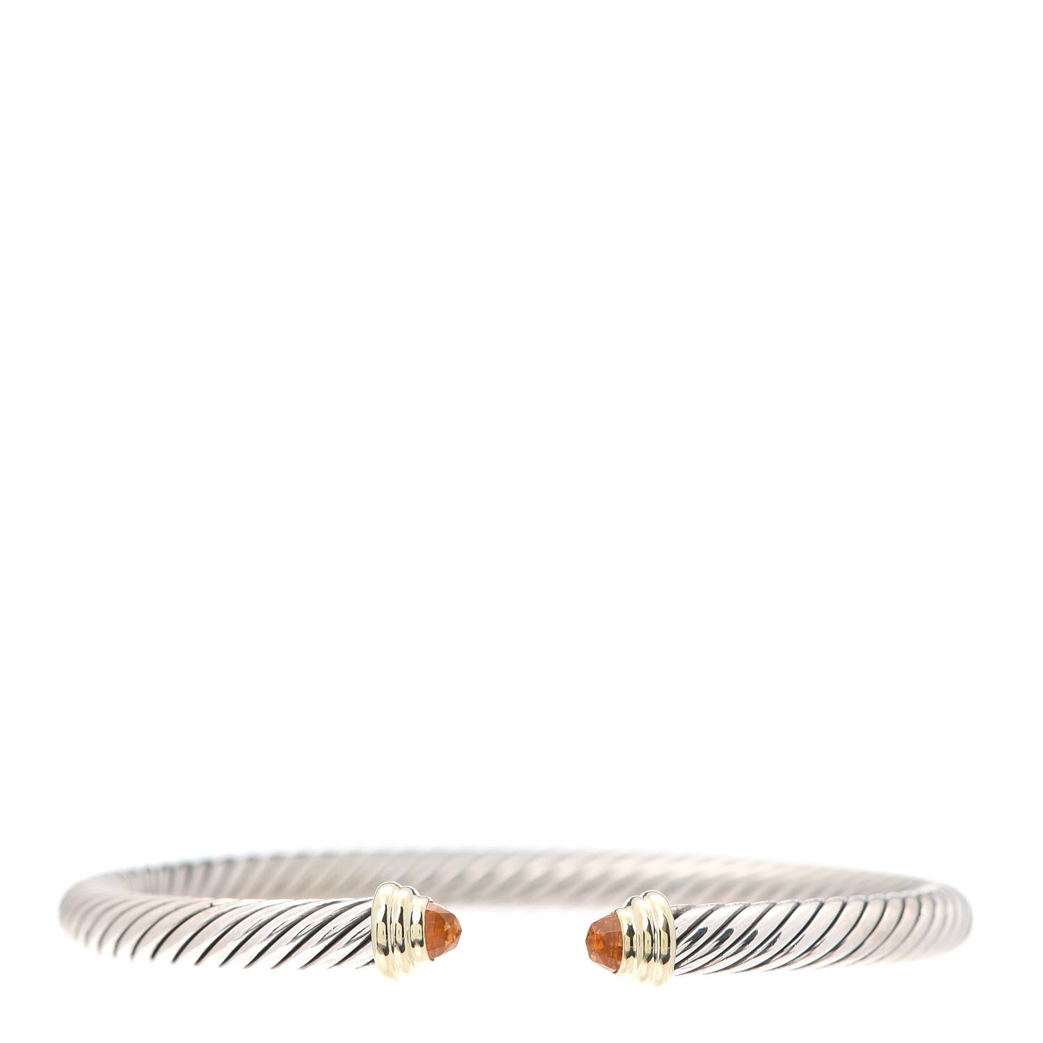 David Yurman Sterling Silver 14K Yellow Gold Citrine 4mm Cable Kids Birthstone Bracelet 1 of 5