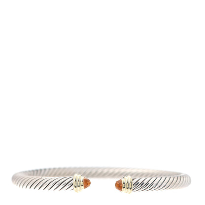 David Yurman Sterling Silver 14K Yellow Gold Citrine 4mm Cable Kids Birthstone Bracelet 1 of 5