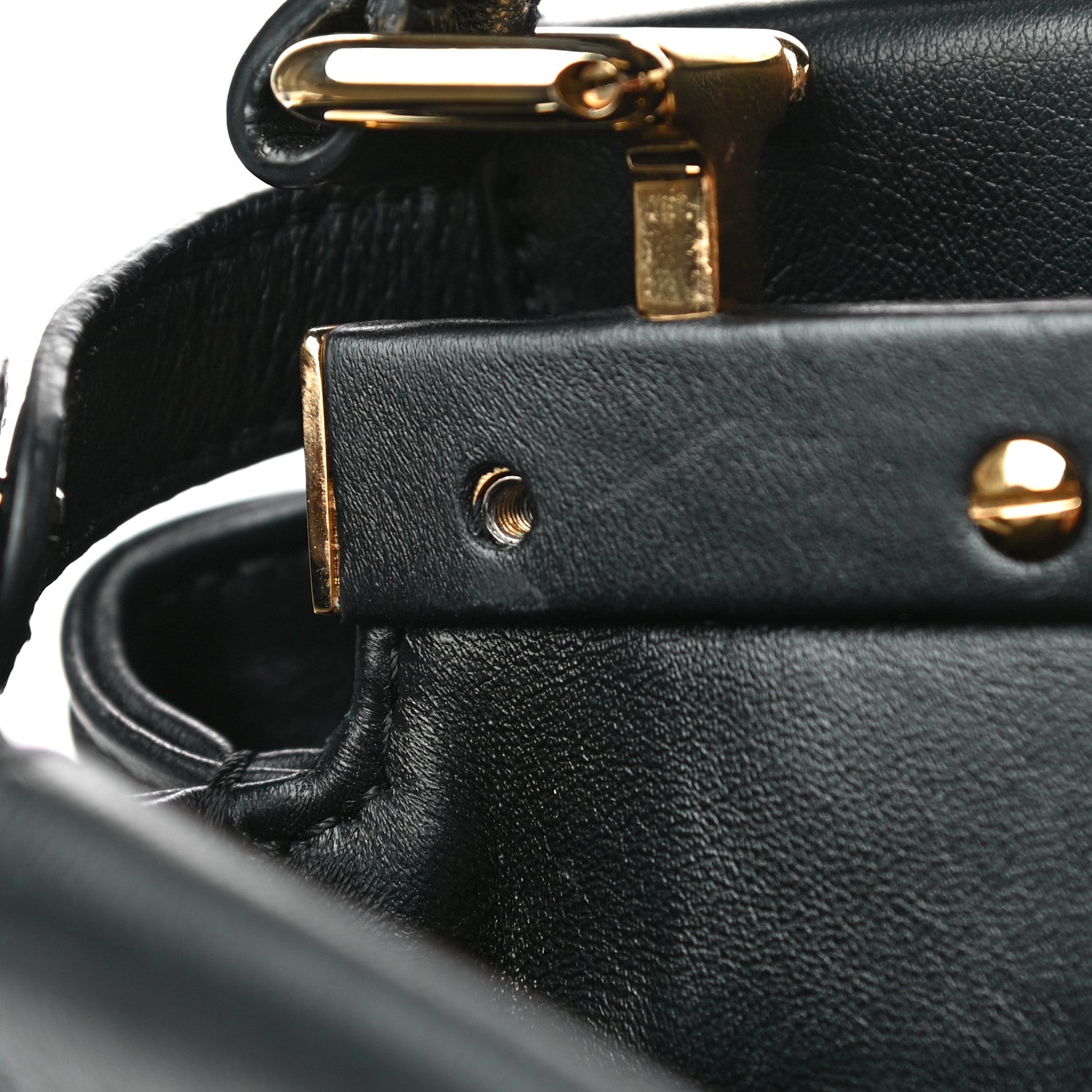 Fendi Nappa Mini Peekaboo Iconic Satchel Black 14 of 26