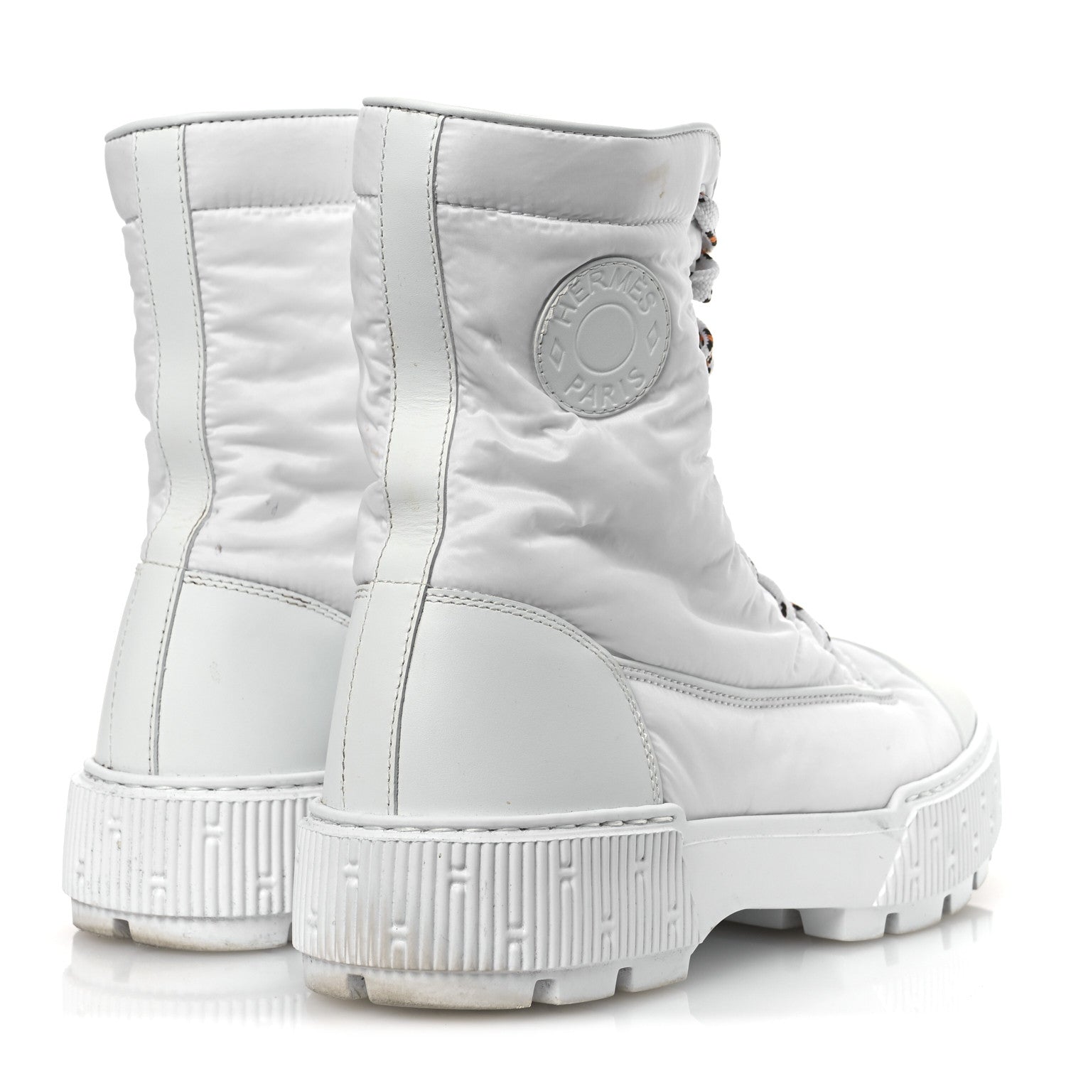 Hermes Calfskin Parachute Fresh Ankle Boots 37 White 5 of 14